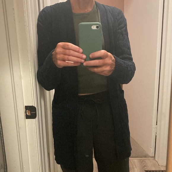 Open dark navy cardigan - Picture 2 of 8